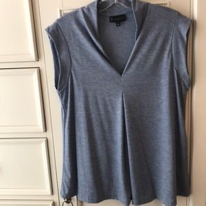 Bobeau collection soft blue heather blouse